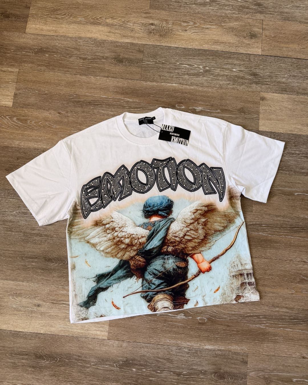 Mixed Emotion White “Arch Angel” Tee