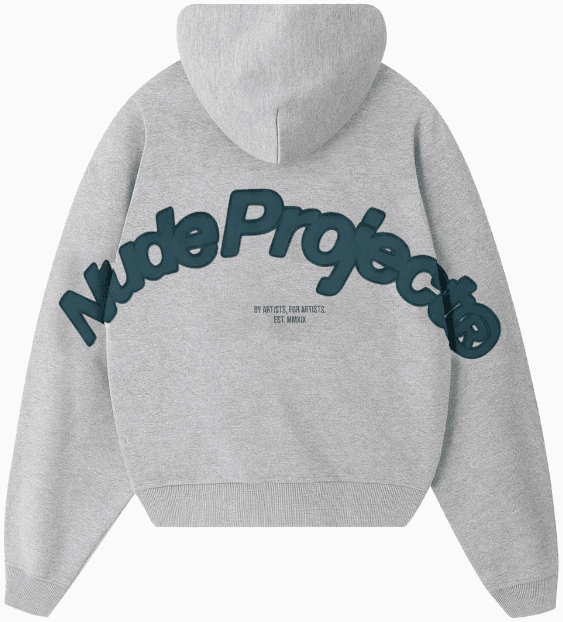 Nude Project "Zip Up Hoodie" Grey