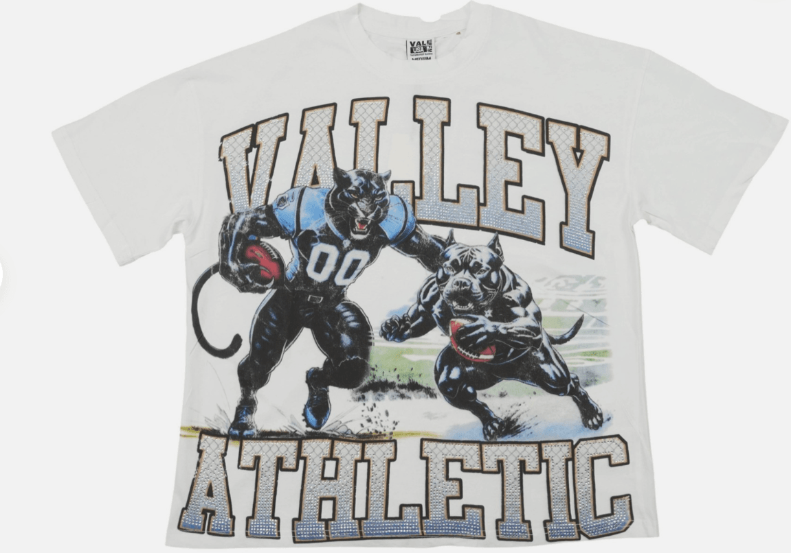 Valley "Athletic Wraith Bling Rhinstone" White Tee