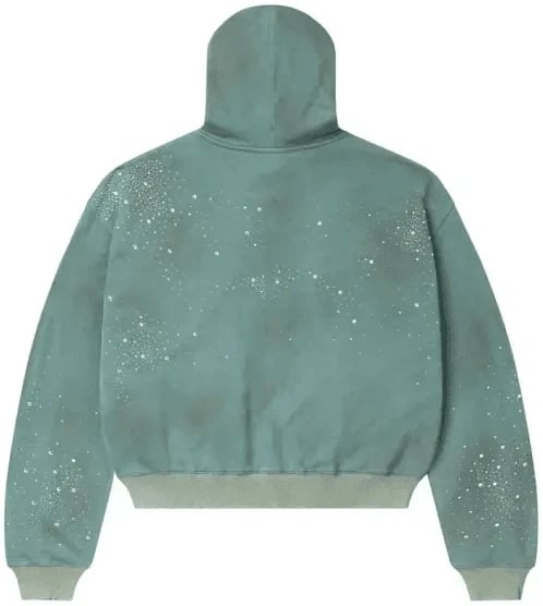 Vale Forever (Valley) "classico rhinestone Green Zip Hoodie"